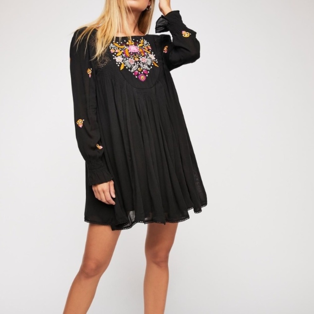 Free People Moya Mojave Embroidered Peasant Dress